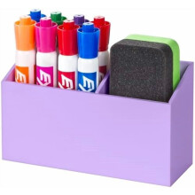 Magnetische houder voor whiteboardstiften, koelkast en kluisje – Antislip acryl pennenhouder (paars) – Geschikt voor standaard stiften