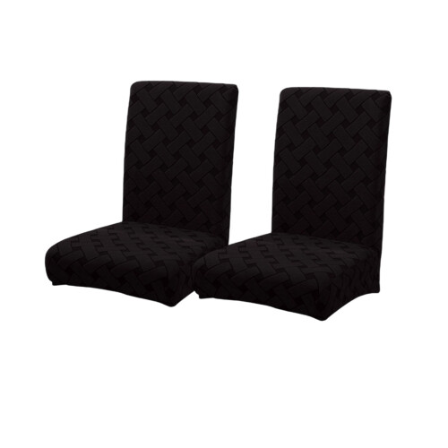 Set van 2 elastische stoelhoezen voor de eetkamerstoel met jacquarddesign