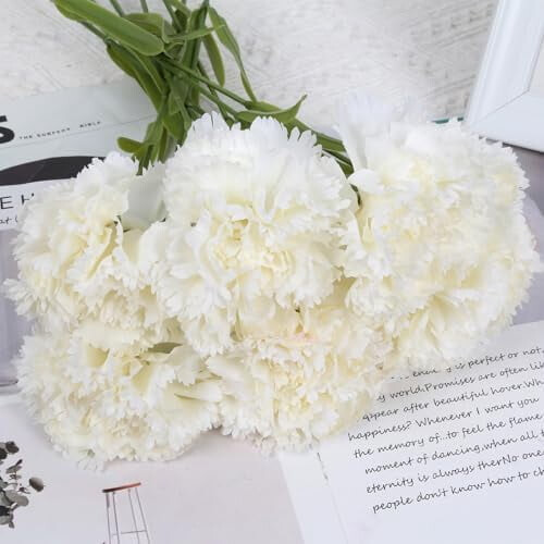 Røde kunstige nelliker – 8 stk. silkeblomster, 60 cm stilker 1