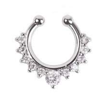 5Pcs U-shape Non Piercing Fake Clip On Septum Clicker Nose Ear Lip Ring Hoop