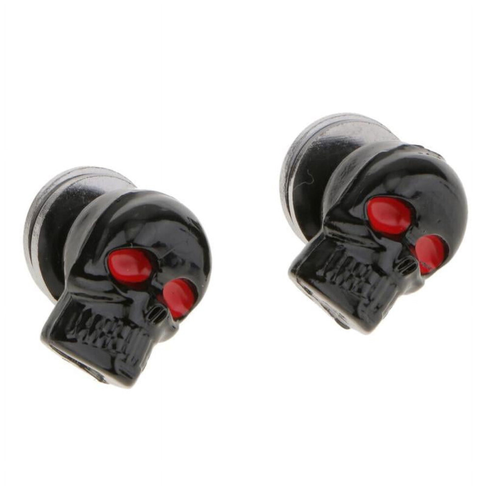 Motorcycle Skull License Plate Frame Bolts Screw Fastener 1 Pair Black 9110895518205