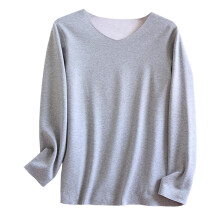 Thermopyjama-Oberteil für Herren in Übergrößen (L-3XL), V-Ausschnitt, weiches, gebürstetes Fleece-Futter, Stretch-Nylon-Spandex, warme und