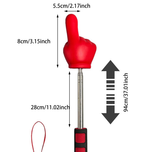 Telescopic Teaching Pointer for Science Class – 138in, Soft Grip, Finger-Shaped Tip, Compatible with Classroom Tech 1