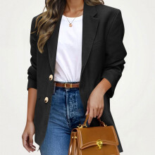 Damen Business Casual Blazer, langärmelig, offene Vorderseite