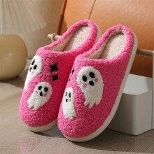 Pantoufles douillettes en peluche sur le thème de Noël et d'Halloween pour hommes et femmes, plusieurs modèles festifs, pantoufles confortables