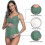 (L)Solid Women's Maternity Swimsuit Retro Plum Wrap Front Tankini 2