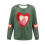 Damen-Sweatshirt zum Valentinstag mit Herzprint, geripptem Rundhalsausschnitt, lässigem Langarm-Pullover 4