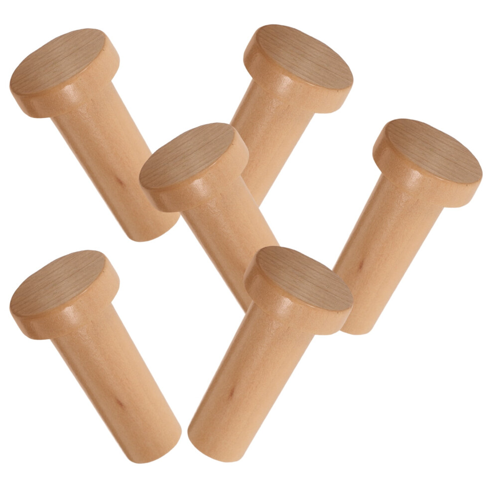 Frcolor 6Pcs Wooden Wall Hooks For Entryway Â Decorative Coat, Hat & Towel Hooks, Compatible With Home/Office 9110895521397
