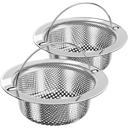 2-pakning køkkenvaskefilter i rustfrit stål