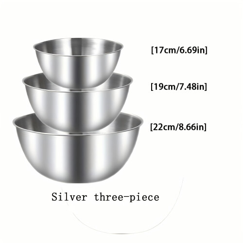 Ensemble de 3 bols mélangeurs gigognes en acier inoxydable