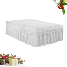 Jupe de lit plissée blanche pour protéger de la poussière et décorer