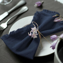 6 Pack Cotton Linen Napkins Solid Color Cloth Napkin Handmade Dinner Napkins for Parties Wedding Everyday Use, 17x17 Inches