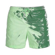 (XL,Green)Magical Change Color Beach Shorts Quick Dry Men Swimming Trunks Swimwear