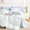 Floral Comforter Set White Blue Shabby Chic 3-Piece Twin 5