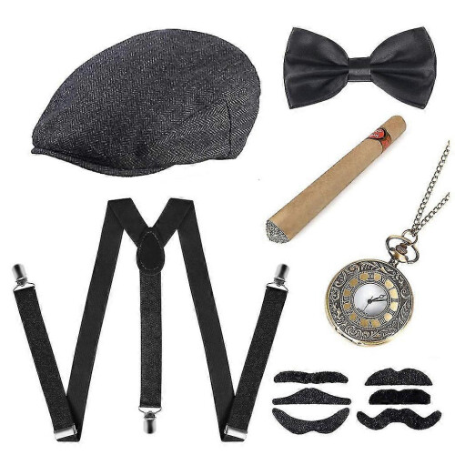 (set2)Old Man Costume Accessories Set 1920s-e
