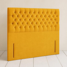 (Double 4ft6, Black) Chesterfield 54in Floor Standing Headboards for Divan Beds in Plush Velvet All UK Sizes