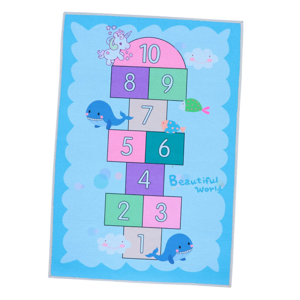 Kids Playroom Rug with Educational Hopscotch Design, NonSlip Soft Carpet for Nursery and Bedroom