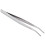 5.9" Long Silver Tone Bent Curved Tip Tweezers Forceps Plier Hand Tool 2