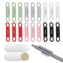 18Pcs Magnetic Pen Pencil Holder, Adjustable Silicone Magnetic Marker Holder & Stainless Steel Patch