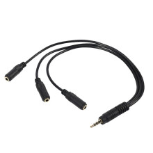 3.5mm Stereo o Splitter Cable Gold Plated 3.5mm (1/8 inch) TRRS Stereo Plug Male to 3 x 1/8 inch
