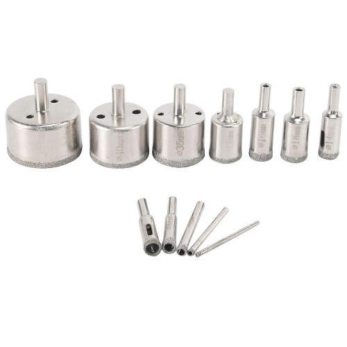 12Pcs Diamond Drill Bits Glass Tile Hole Saw Bits Set, Hollow Core Drill Bits, Extractor Remover Hol