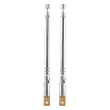 2PCS Replacement 25.4cm 10Inch 5 Sections Telescopic Antenna Aerial for Radio TV