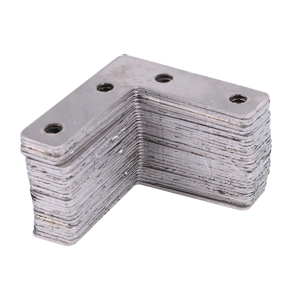 50Mmx50mmx1mm L Shaped Flat Fixing Mending Repair Plates Brackets 30Pcs Silver 8298235277584