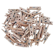 100 pcs/set 25mm mini Wooden clip natural craft pin line photo