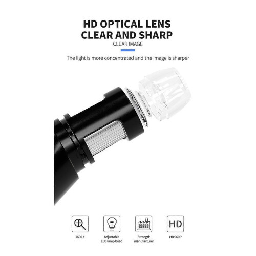 4.3 Inch Digital Microscope 1000X Coin Microscope 960P Video Microscope for Adults Welding with 8 LE
