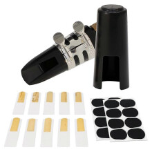 29 Pcs Bb Clarinet Mouthpiece Kit Includes Ligature, Mouthpiece Cushions, Clarinet Reeds 2.5 and Bla