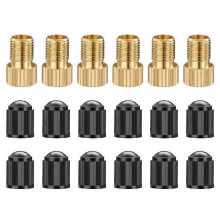 6PCS Presta Valve Adaptors, Convert Presta to Schrader Adapter for Bike, Inflate Tire Using Standard