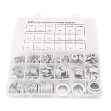 450Pcs Aluminum Gasket Aluminum Flat Washer Aluminum Sealing Ring Combination