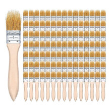 100Pcs 1 Inch Chip Paint Brushes Bulk, Small Paint Brush Brick Stain Paintbrushes Bristle Wood for A