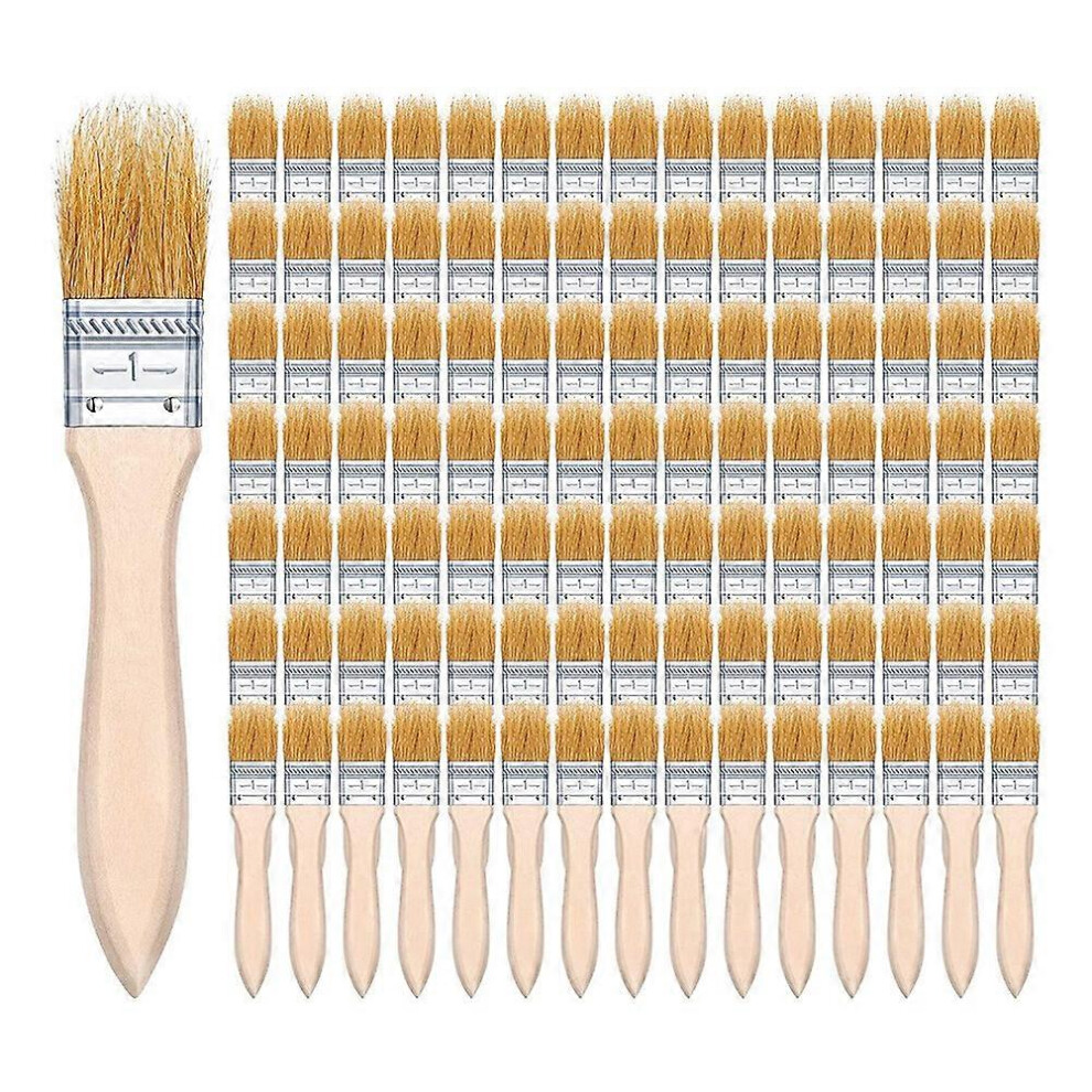 100Pcs 1 Inch Chip Paint Brushes Bulk, Small Paint Brush Brick Stain Paintbrushes Bristle Wood For A 8350391489222