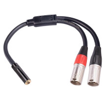 3.5mm Stereo Female Jack to Dual-XLR 3 Pin Male Plug Y Splitter OFC Aux o Cable 3.5mm to 3Pin XL