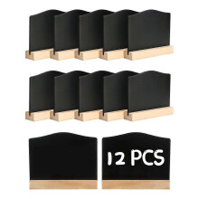 12Pack Mini Chalkboard Signs, Kitchen Notes Chalk Boards with Stands 10X7.2cm Small Blackboard Messa