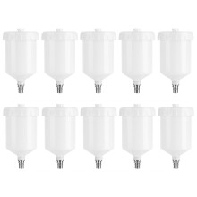 10X 600Ml Plastic Hvlp Paint Cup Pot for Sprayer Cup Connector Jet Paint Sprayer
