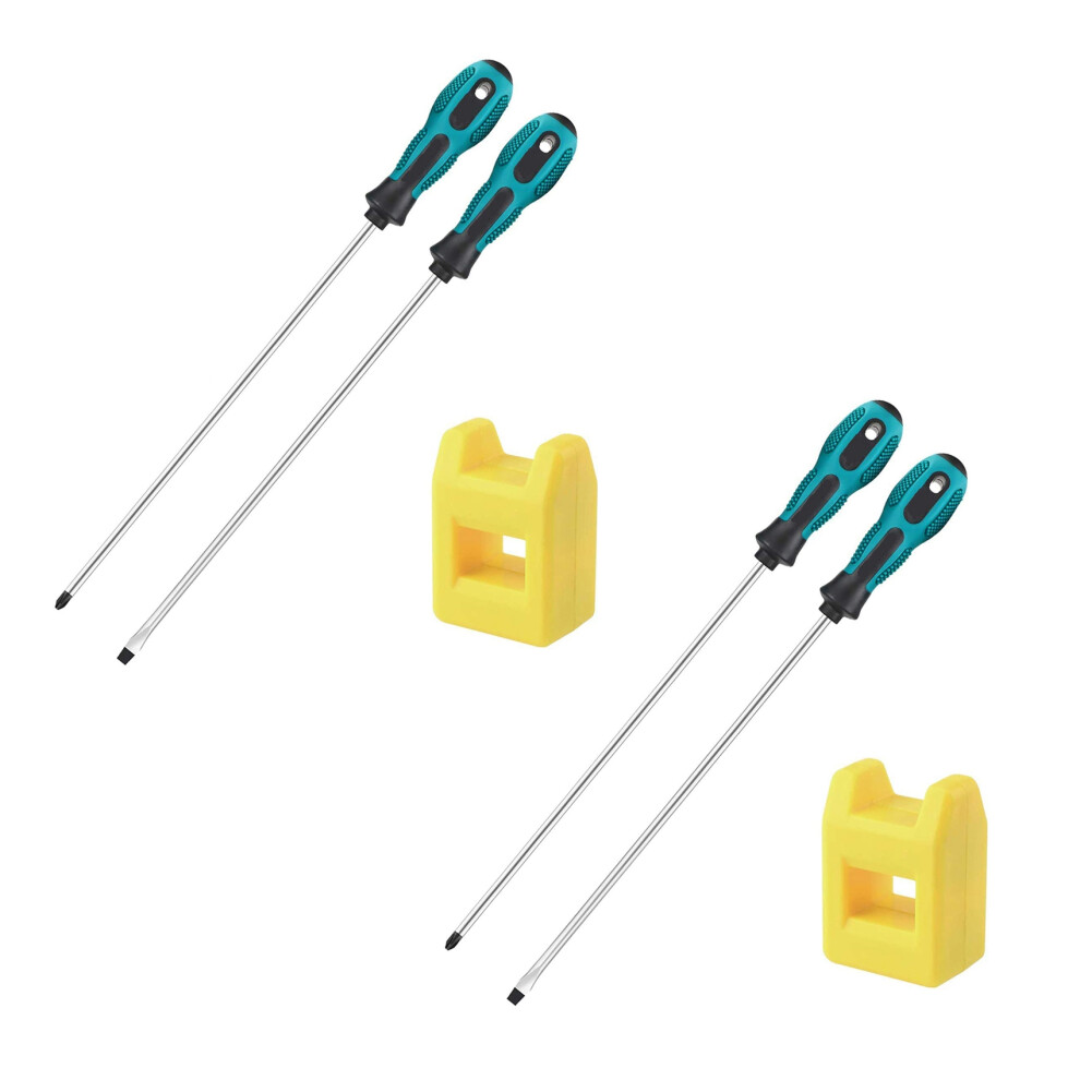 Penggong 4Pcs 12 Inch Long Slotted And Phillips Screwdriver Set Magnetic Screwdriver With Rubber Handle 6031794446327