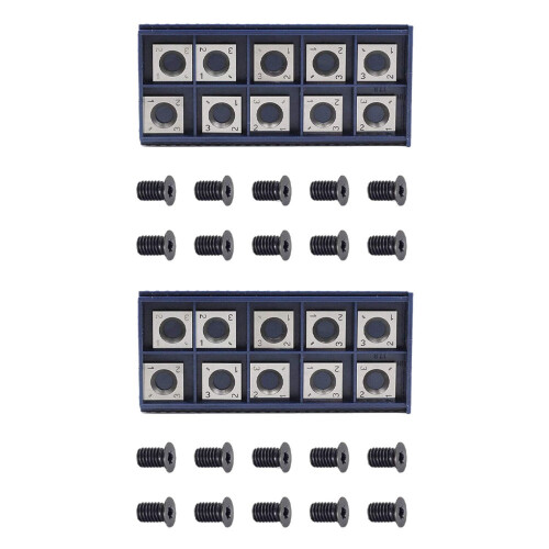 20Pcs 14mm Square Straight Carbide Cutter Insert with 10Pcs M610mm Screws