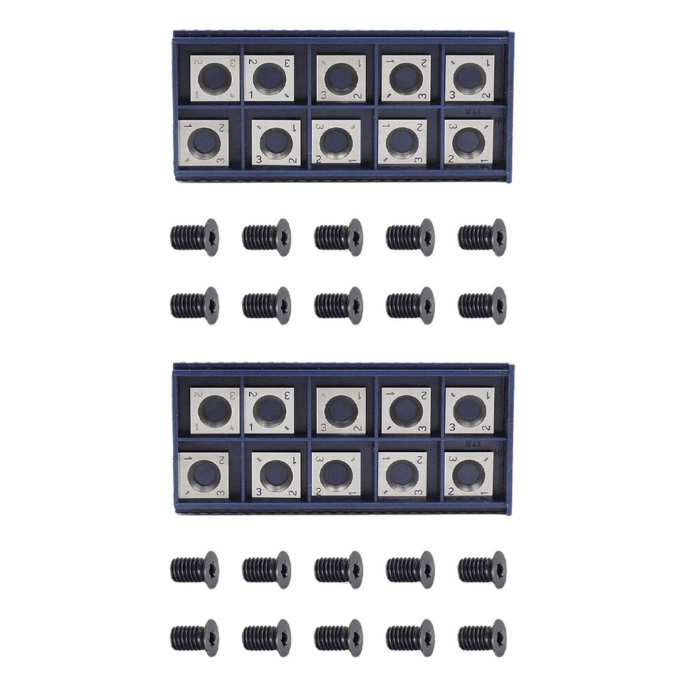 20Pcs 14Mm Square Straight Carbide Cutter Insert With 10Pcs M610mm Screws 6031146259421