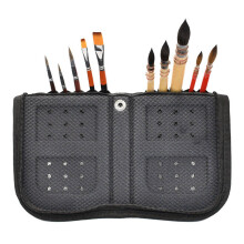 2X,29cm Artist Paint Brush Holder Zippered Brush Case for Oil Acrylic Watercolor Brush Breathable Painting Kit