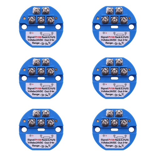 6X RTD PT100 Temperature Transmitter DC24V Minus 50 - 100 Degree Output 0-10V
