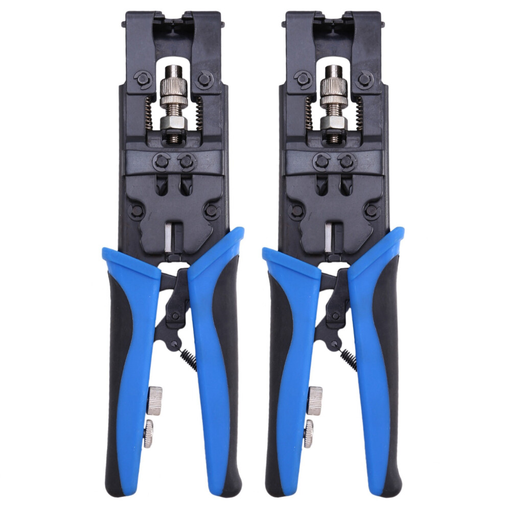 2Pc Durable Coax Compression Crimper Tool Bnc/Rca/F Crimp Connector Rg59/58/6 Cable Wire Cutter Crimping Plier 6033381122713
