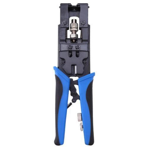 2Pc Durable Coax Compression Crimper Tool BNC/RCA/F Crimp Connector RG59/58/6 Cable Wire Cutter Crimping Plier 1