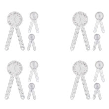 12-Delige Goniometer 6/8/12 Inch Ergotherapie Gradenboog Tool Meten Hoek Heerser 360 Graden Universeel