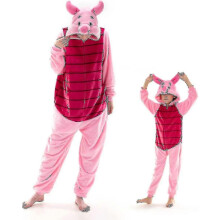 (S, Piglet) Snug Fit Unisex Adult Onesie Pajamas, Flannel Animal One Piece Halloween Costume Sleepwear Homewearq