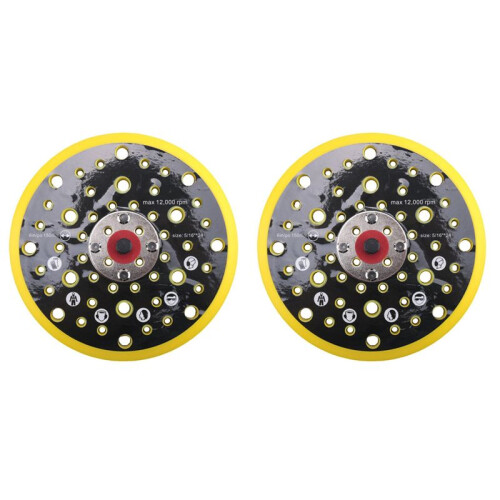 2pcs 150mm 5/16 Thread 52 Hole Medium Density Random Orbital Sander Hook & Loop Backing Pad for Mirka CEROS DEROS