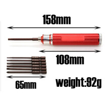 2X 6 in 1 Hexagon Screwdriver H1.5 2.0 2.5 3.0mm Hex Slotted Phillips Screwdriver Tool Kit,2