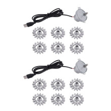 2Conjunto Ferramentas de Churrasqueira Automática para Churrasco Metal Churrasco Engrenagem Estrutura Rotativa com Cabo USB Motor DIY Conjunto de