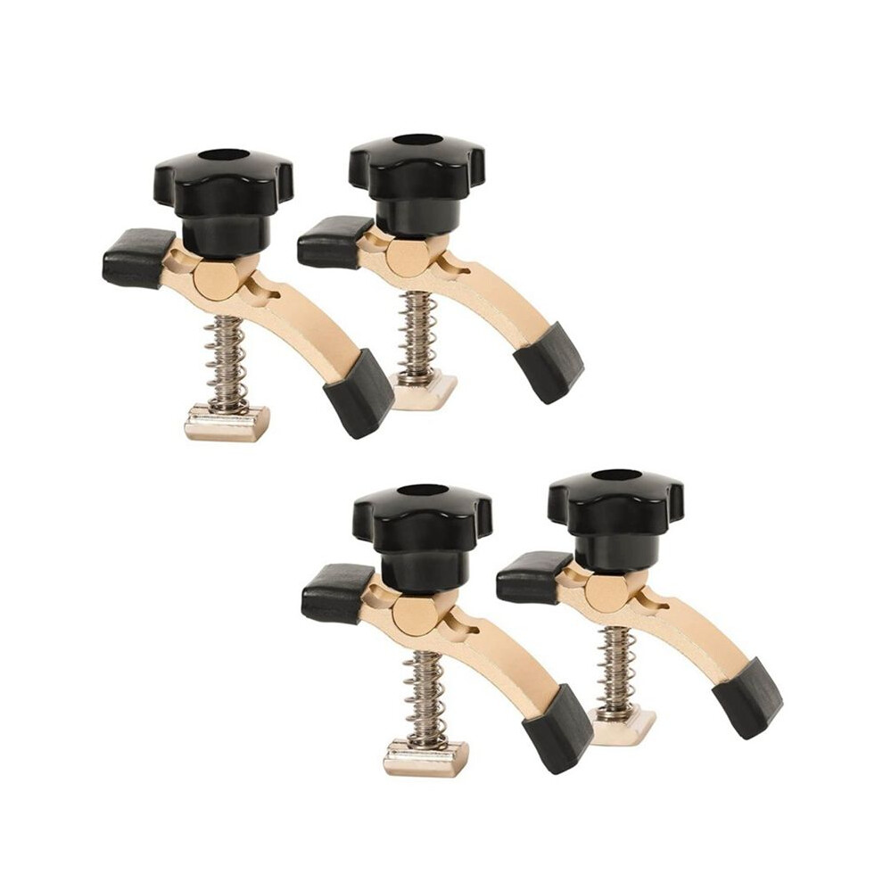 4Pcs Quick Acting T-Track Hold Down Clamp With T Silder Aluminum Alloy Woodworking Clamps Jig For Routers Drill Presses 4712731124455
